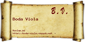 Boda Viola névjegykártya